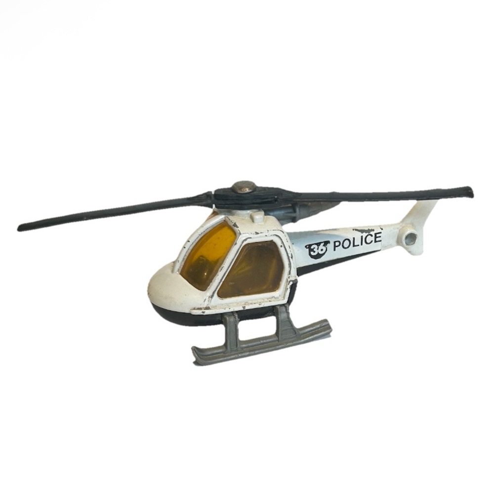 Vintage 1982 Matchbox Lesney England Police Helicopter Die Cast Model Toy 1-110